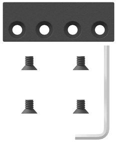 Kit de ferragens para porta deslizante 400 cm aço preto
