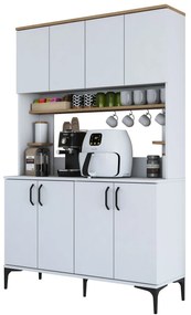 Armário Multiusos JE176 – Branco e Nogueira – 120x187,2x40 cm