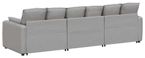 Sofá modular com almofadas cinzento nublado