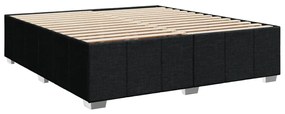 Cama com molas/colchão 200x200 cm tecido preto
