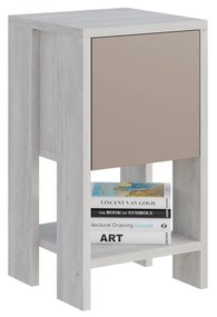 Mesinha de Cabeceira Ema – Branco Light Mocha – 30x55x30 cm