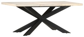 Mesa de jantar 180x90x76 cm madeira mangueira maciça branqueada