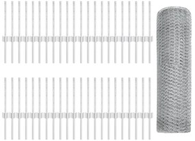 Postes de Cerca vidaXL 11 pcs U-Channel 40 cm Aço Galvanizado, Cerca H