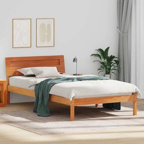 vidaXL Estrutura da Cama com cabeceira Marrom Cera 90 x 200 cm