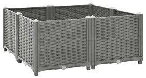 vidaXL Canteiro elevado 80x80x38 cm polipropileno