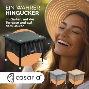 Mesa auxiliar jardim em polyrattan 50 x 50 x 45 cm Preto