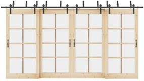 Kit de ferragens para porta deslizante 427 cm aço preto