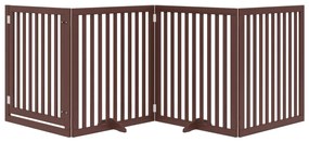 Portão p/ cães c/ porta dobrável 4 painéis 320cm álamo castanho