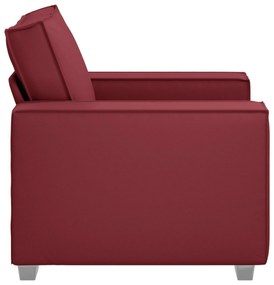 Cadeira Sofa vidaXL Vermelha Vinho 59 cm em Couro Sintético