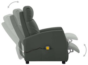 Poltrona de massagens elétrica couro artificial cinzento