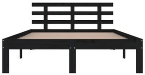 Estrutura de cama 200x200 cm madeira maciça preto