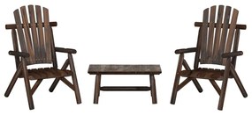 vidaXL 3 pcs conjunto lounge de jardim madeira de abeto maciça