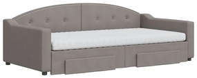 Sofá-cama c/ gavetão/gavetas 100x200cm tecido cinza-acastanhado