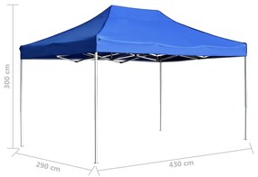 Tenda dobrável profissional para festas alumínio 4,5x3m azul