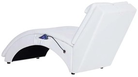 Chaise longue de massagem c/ almofada couro artificial branco