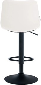 Banco de bar Jerry em couro sintético com estrutura preta 87-108,5 x 43 x 46,5 cm Branco