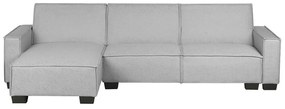 Sofá-cama em tecido cinzento claro, versão direita ROMEDAL Beliani