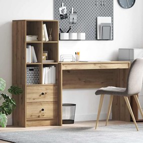 vidaXL Mesa com Armazenamento Carvalho Artisan Madeira Técnica