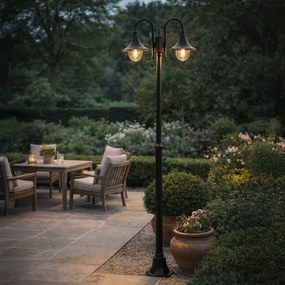 Lanterna de exterior clássica preta 200cm IP44 - Daphne