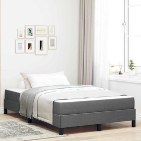 vidaXL Cama Box com colchão Cinza Escuro 120 x 200 cm tecido