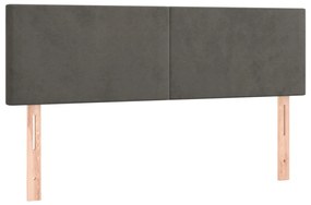 Cama com molas/colchão 140x190 cm veludo cinzento-escuro