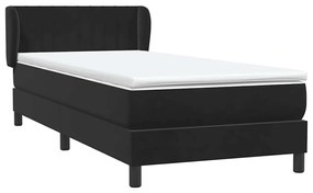 Cama com molas/colchão 80x220 cm veludo preto