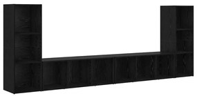 Gabinete para TV 4 pcs Carvalho Preto 37 x 35 x 107.5 cm