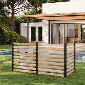 Conjunto de 3 Painéis de Vedação de Jardim, 98 x 107 cm, Instalação sem Escavação, Natural