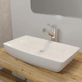 140691 vidaXL Cuvete Cerâmica de luxo Retangular Branca 71 x 39 cm