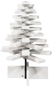 Árvore Natal decorativa 60 cm madeira de pinho maciça branco