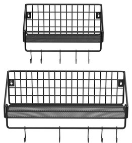 2 prateleiras cozinha de parede design industrial preto