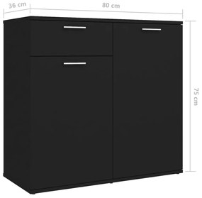 Aparador 160x36x75 cm contraplacado preto