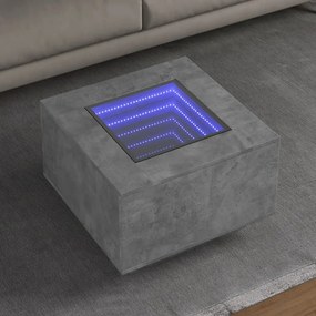 Mesa de centro c/ LEDs 60x60x40 cm derivados de madeira