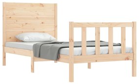 Estrutura cama de solteiro c/ cabeceira madeira maciça