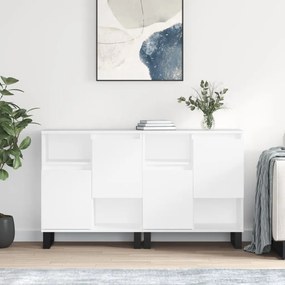 Aparadores 2 pcs derivados de madeira branco brilhante
