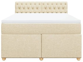 Cama com molas/colchão 140x200 cm tecido cor creme
