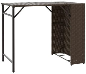 5 pcs conjunto de jantar para jardim dobrável vime PE castanho