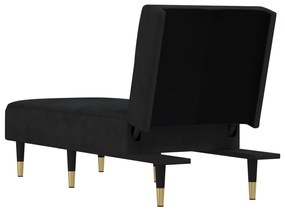 Chaise longue veludo preto