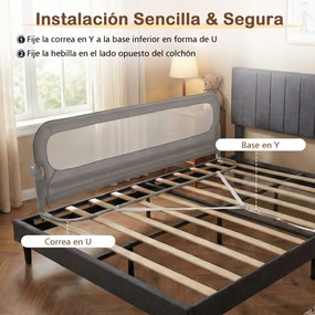 Conjunto 3 Barras dobrável para cama infantil Inclui 2 peças de 198 cm e 1 de 178 cm com capa removível em tecido Oxford, base em forma de U e correia