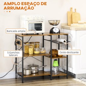 Estante com Prateleiras – Modelo Lyon – 90x40x83 – Madeira – 6 Níveis