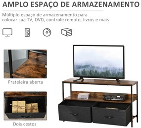 Móvel de TV Ludi com Gavetas em Tecido - Design Rústico