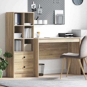 vidaXL Mesa com Armazenamento 2 pcs Carvalho Sonoma 100 x 50 x 76 cm