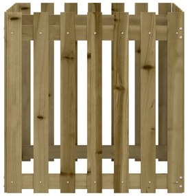 Vaso de jardim c/ design de cerca 70x70x70 cm pinho impregnado