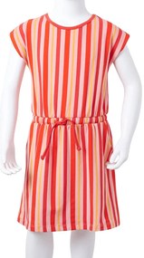 Vestido de criança com cordão rosa e vermelho 104