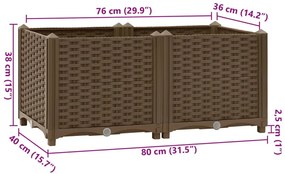 Canteiro elevado 80x40x38 cm polipropileno
