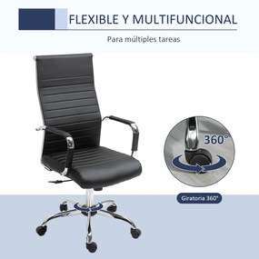 Vinsetto Cadeira de Escritório Ergonômica Giratoria 360° Inclinável co