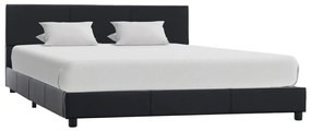 Estrutura de cama 140x200 cm couro artificial preto