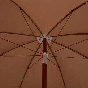 Guarda-sol de jardim c/ poste de aço 240cm cinzento-acastanhado