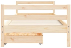 Estrutura de cama infantil c/ gavetas 80x200 cm pinho maciço