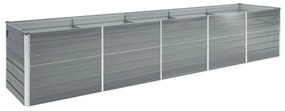 Canteiro elevado de jardim 400x80x77cm aço galvanizado cinzento